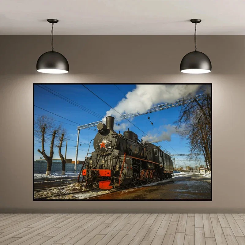 Retro Nostalgic Magic Steam Train Vintage Vehicle Landscape Poster Canvas Painting Wall Art Pictures Home Interior Decor Gift