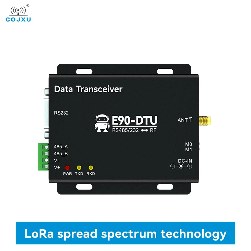 RS232/RS485 LoRa Spread Spectrum 915/868Mhz Wireless Radio E90-DTU(900L30)-V8 30dBm COJXU PA LNA DC 8-28V Transceiver