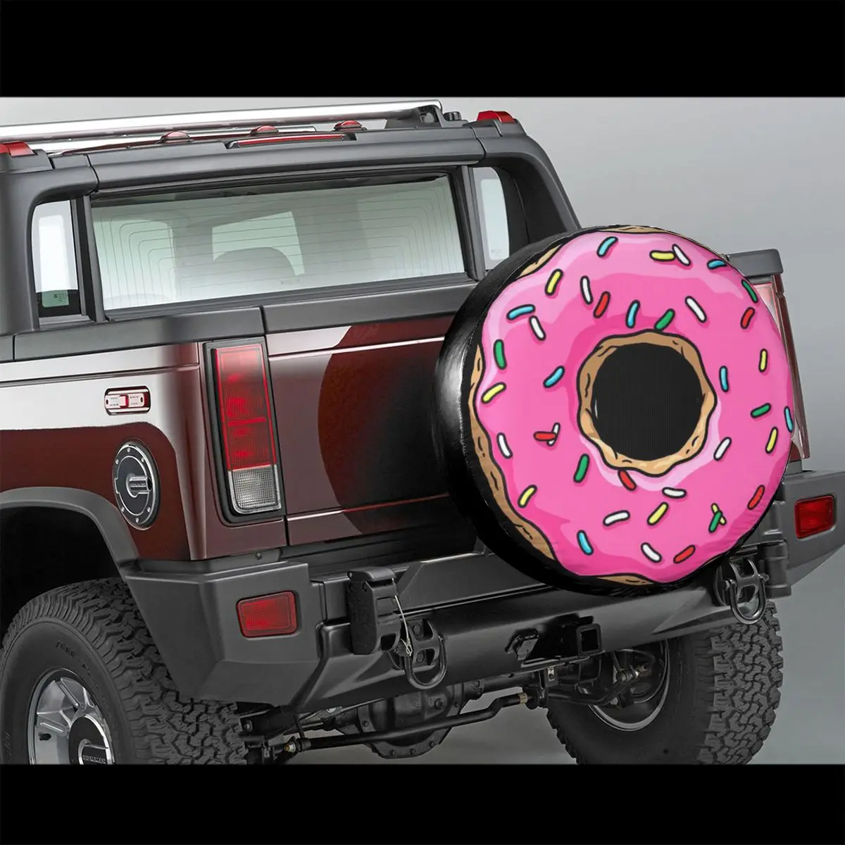 Pink Donut Spare Tire Cover Case Bag Pouch Food Doughnut Wheel Covers for Jeep Mitsubishi Pajero 14