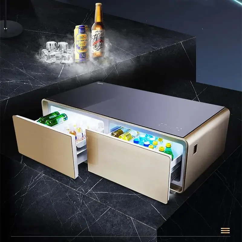 

Refrigerator coffee table one-piece living room 2023 new small apartment light luxury modern multi-functional touch