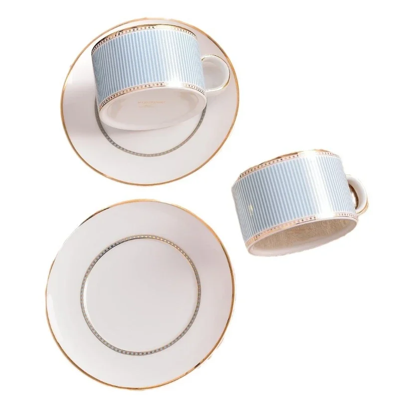 

Simple sky blue striped bone china dinner plate, household Phnom Penh plate, premium ceramic serving plate
