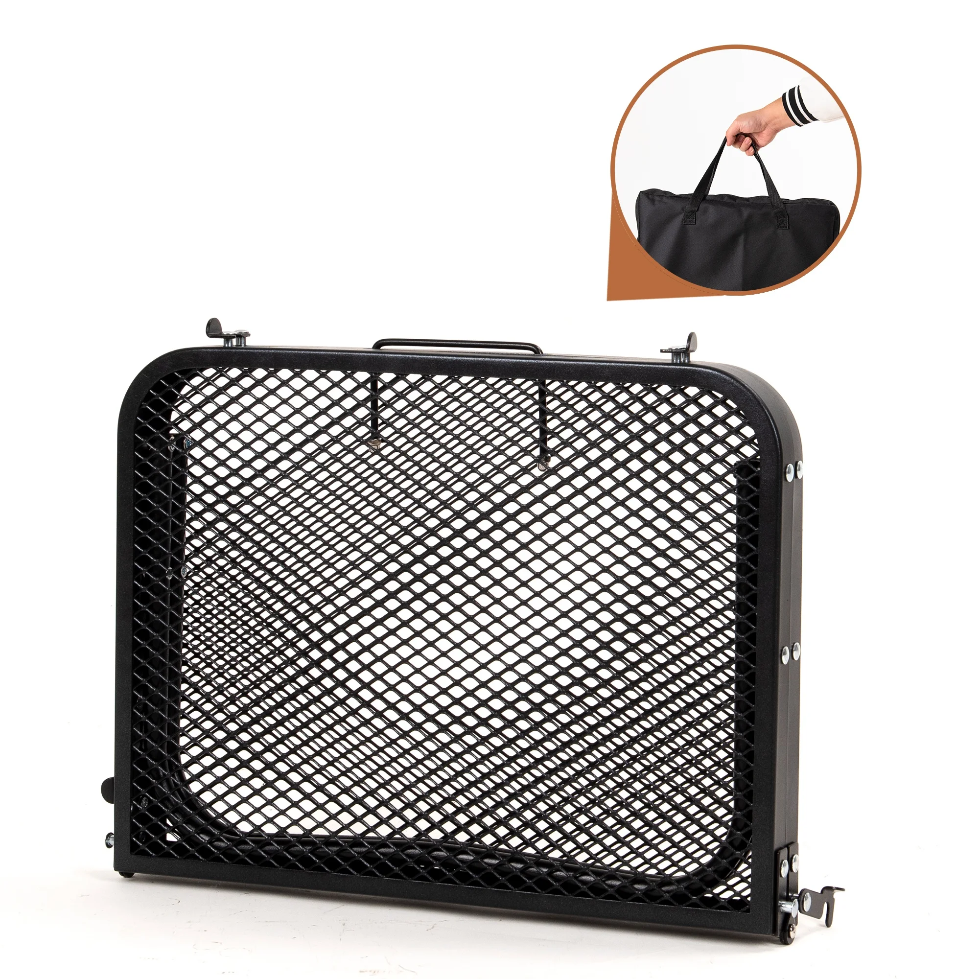 스틸 메쉬 접이식 캠핑 테이블, 조절 가능한 그릴 테이블 휴대용 금속 그릴 스탠드 바베큐, 캠핑, 야외 요리용