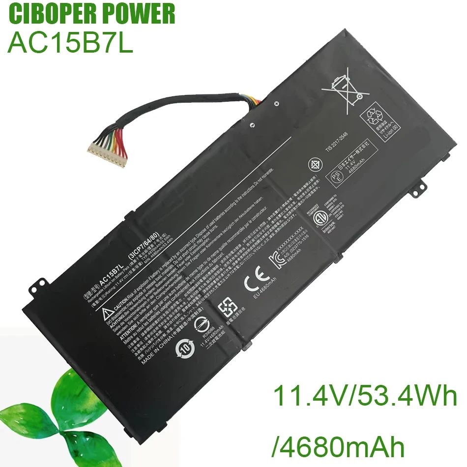 CP Battery AC14A8L AC15B7L For Aspire V15 Nitro VN7-591 591G VN7-592G 571G VN7-791G 792G VX15 VX5-591G-550Z Spin 3 SP314-51