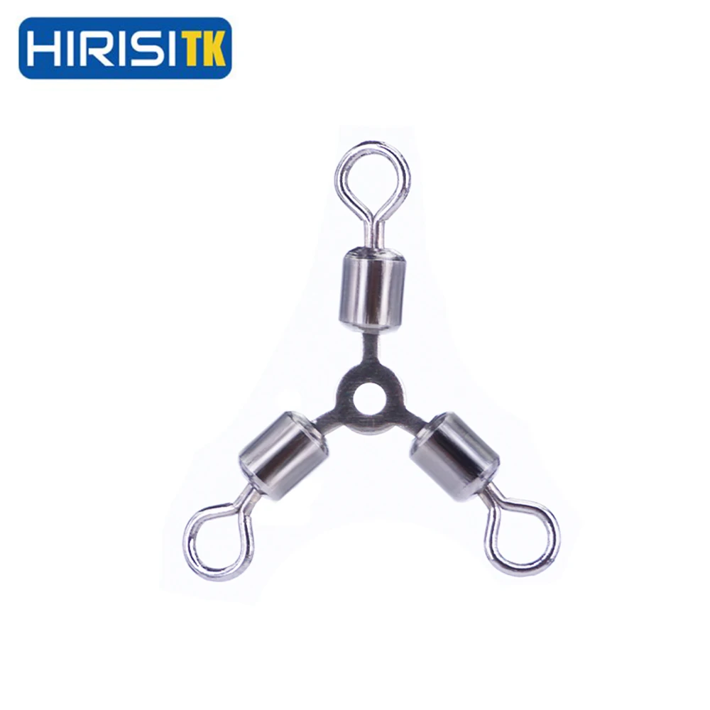 HirisiTK 3 Way Swivels Three Way Fishing Swivel Tackle Saltwater Fishing Line Connectors Rolling Swivels Catfish Accessories