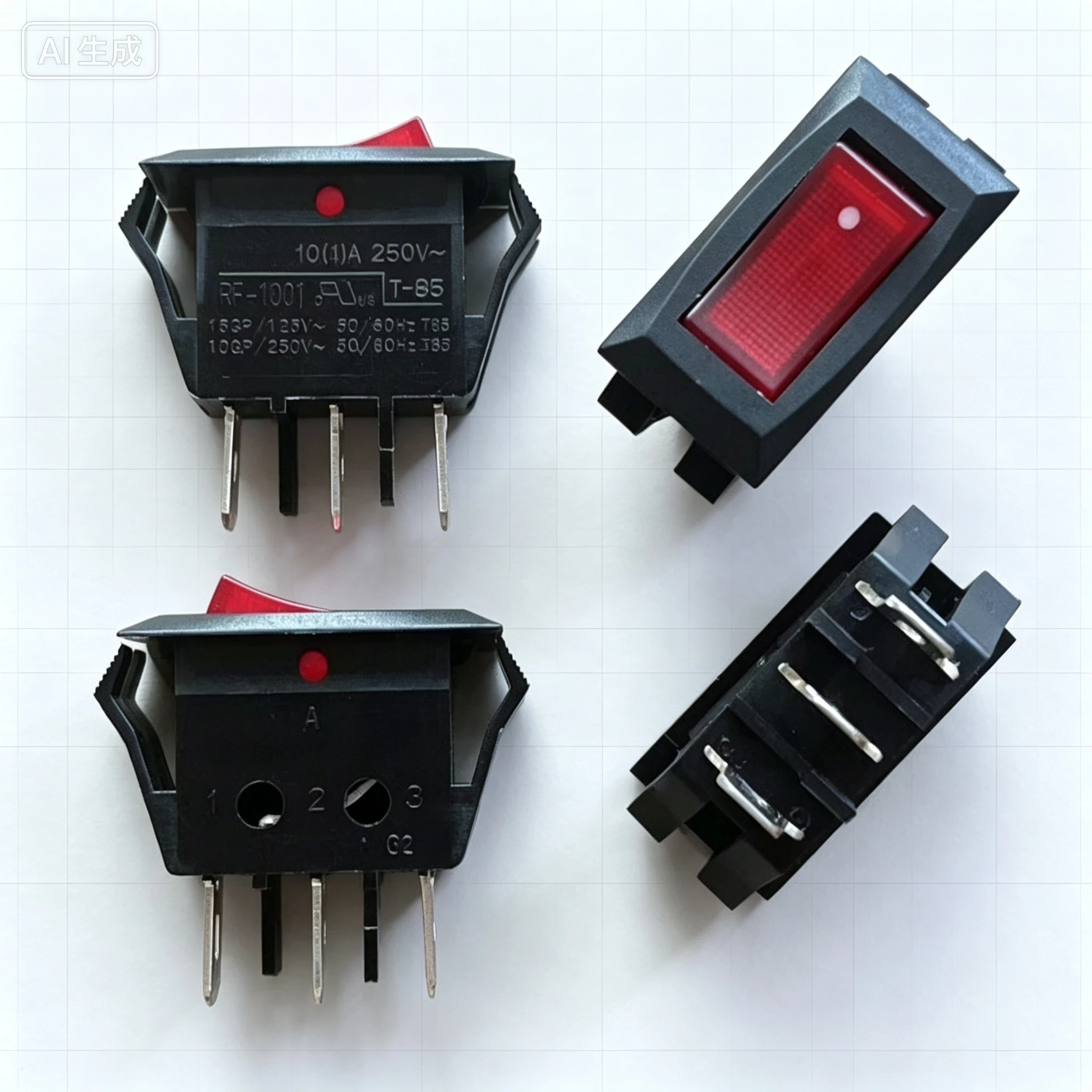 for RONGFENG Rocker Switch 3Pin 2Position RF-1001 Illuminated Power Switch