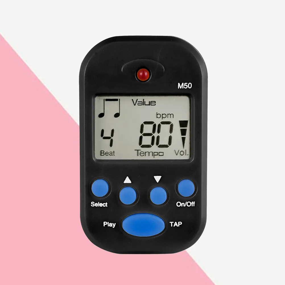 Digital Beat Tempo Mini Metronome Clip-on LCD Screen for Piano Violin Guitar Bass Trap Drum Tap Function Portable Lightweight