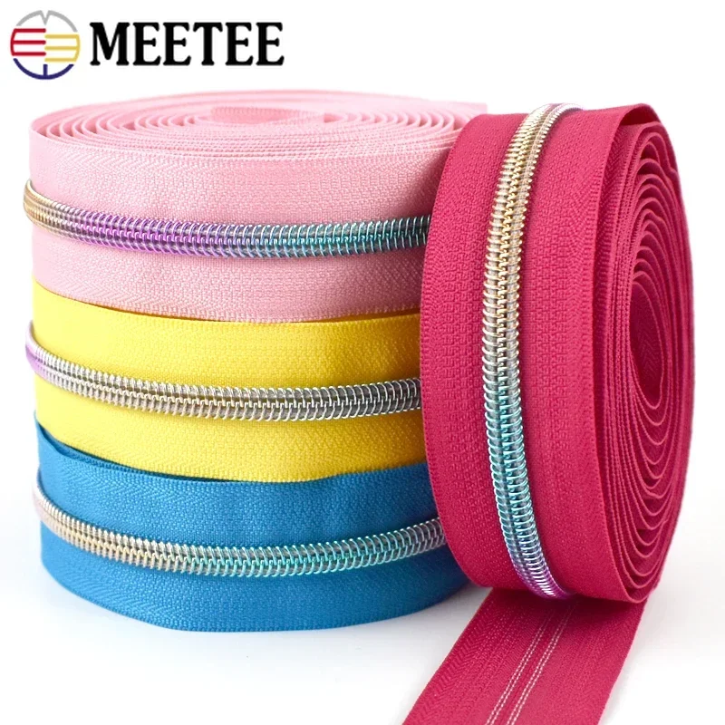 

5/10/20Meters 5# Colored Nylon Zippers Tape By The Meter Plastic Coil Zipper for Sewing Bags Garment Zips Repair Kit Accessories