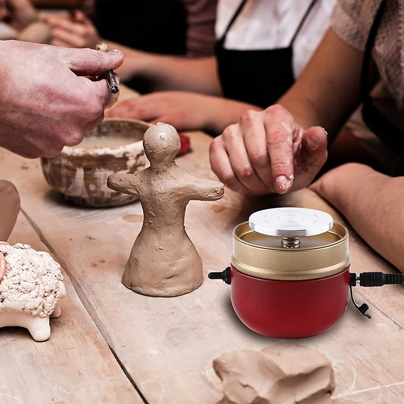 Mini rueda de cerámica de velocidad ajustable con almohadilla antideslizante para niños, principiantes y arte de cerámica