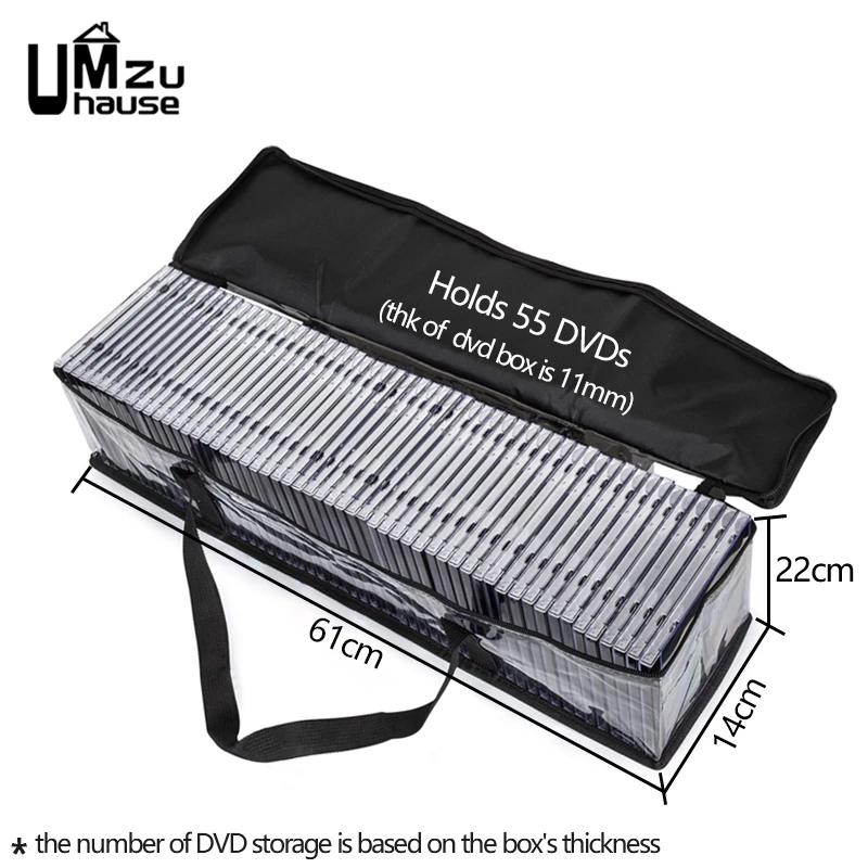Large DVD CD Storage Bag Media Discs Holder with Zipper