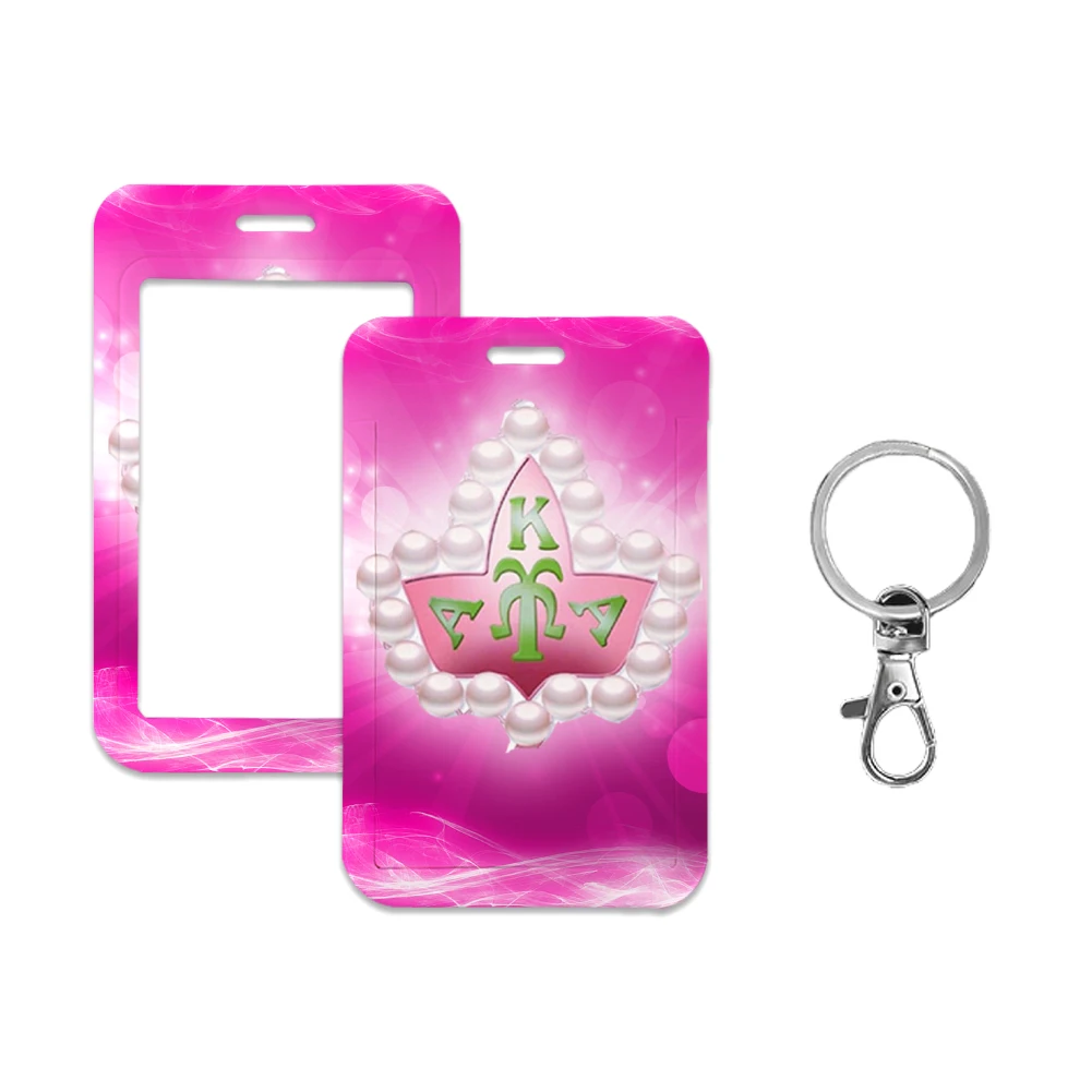 Sorority Alpha AKA Sodality ID Card Holders Lanyard Credit Card Badge Holder Girl Retractable Clip Business Cardholder Key