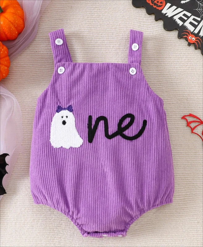 

Baby Girls Clothes Rompers Infant Halloween Costume Corduroy Ghost Embroidery Newborn Overalls Jumpsuits Festival Party Outfit