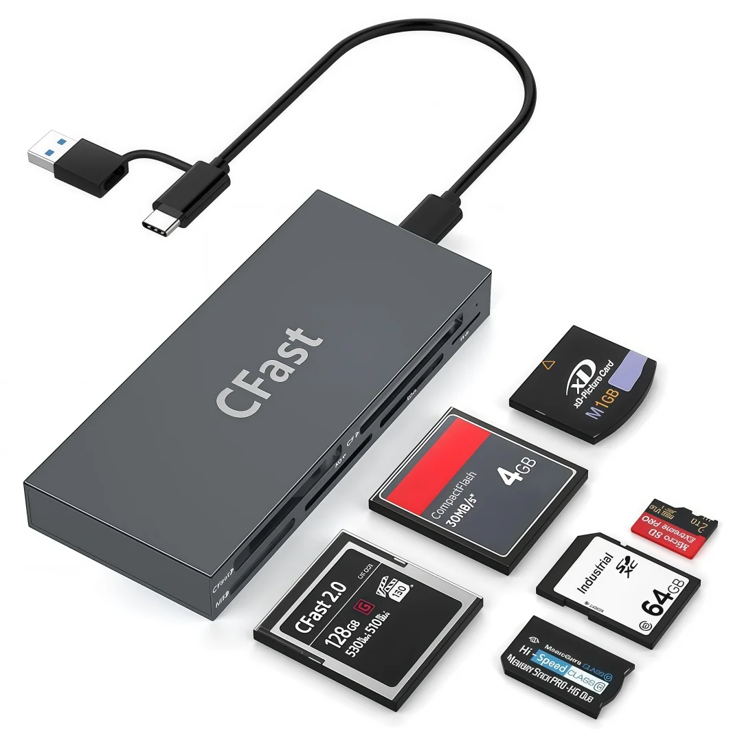 CFast Card Reader 5Gbps Memory Stick Pro Duo Adapter USB 3.0 USB C for CFast/CF/MS/SD/TF/XD Card