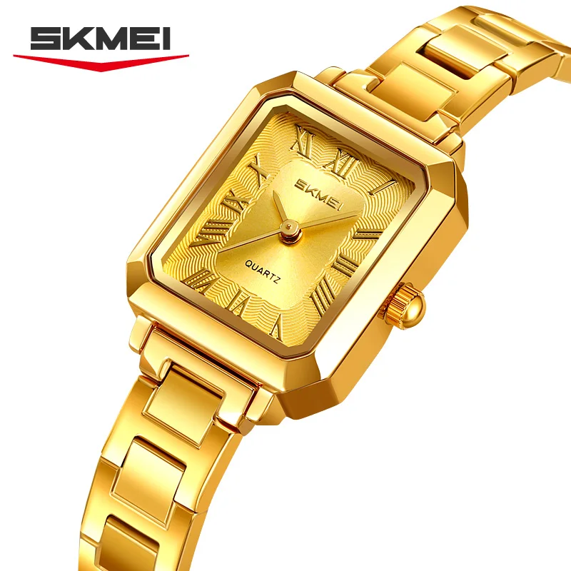 SKMEI 2582 Luxury Watches montre femme Exquisite Square Business Women's Quartz Watch Waterproof Date Fashion Steel Strip Light