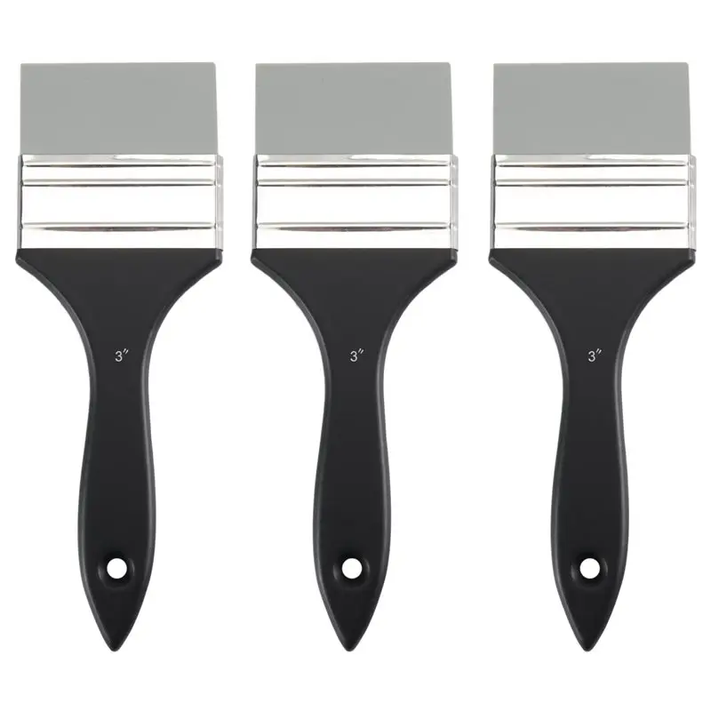ABVJ-3X Silicone Color Shaper Brush Wide Firm Flat Silicone Paint Brush Flexible Acrylic 3 Inches