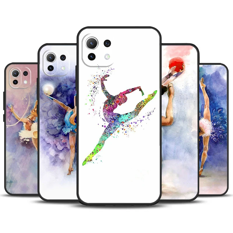 Gymnastics Oil Painting Case For POCO X6 Pro M6 X5 X3 Pro M5s F3 F5 Xiaomi 14 13 Ultra 12 Lite 11T 12T 13T Pro Cover