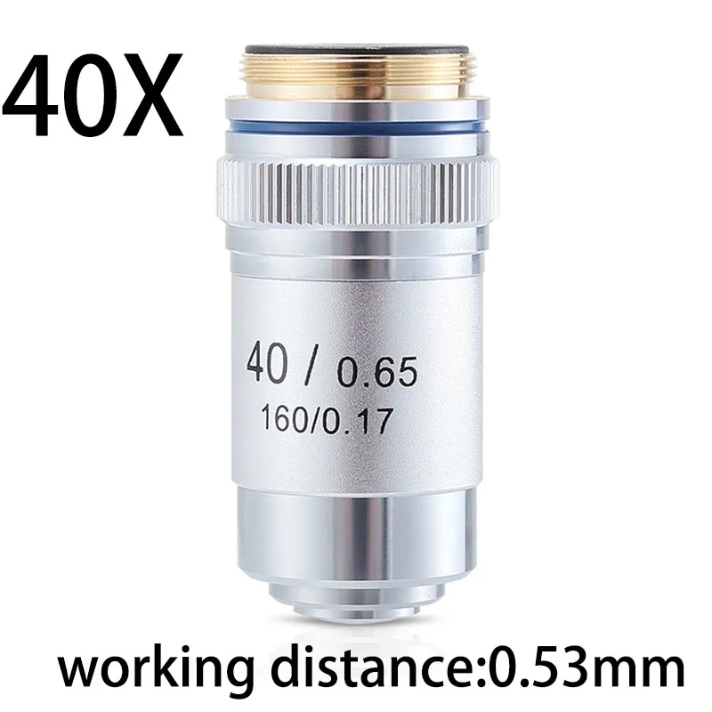 4X 10X 20X 40X 60X 100X Achromatic Objective Lens 195 mm Conjugate Distance Tube Length 160 mm Biological Microscope Objective
