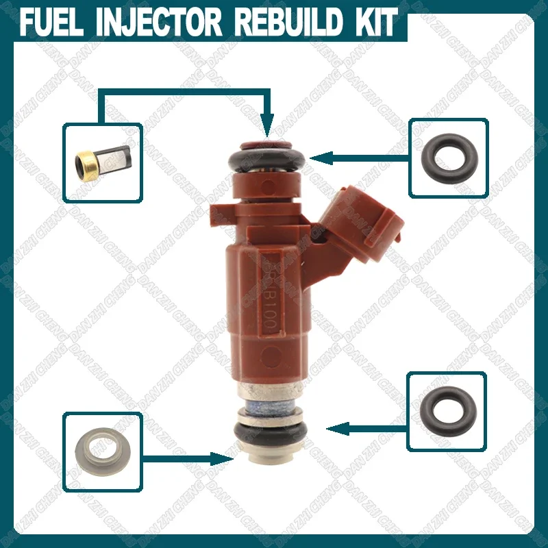 

Fuel Injector Service Repair Kit Filters O-rings Seals for Nissan Sentra 00-03 1.8L L4 QG18DE 16600-5L300 FBJB100