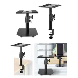 Speaker Stand Steel Adjustable Height Studio Monitor Stand Speaker Holder for Music Studio Surrounds Sound Bookshelf Speakers