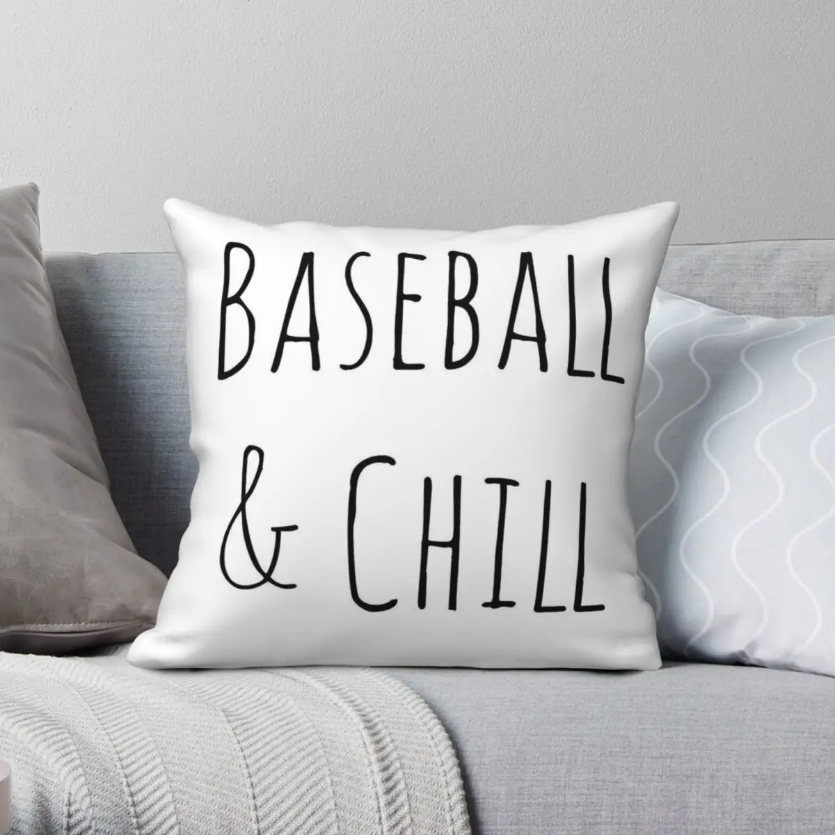 Baseball And Chill Pillowcase Polyester Linen Velvet Printed Zip Decorative Pillow Case Bed Cushion Cover 18