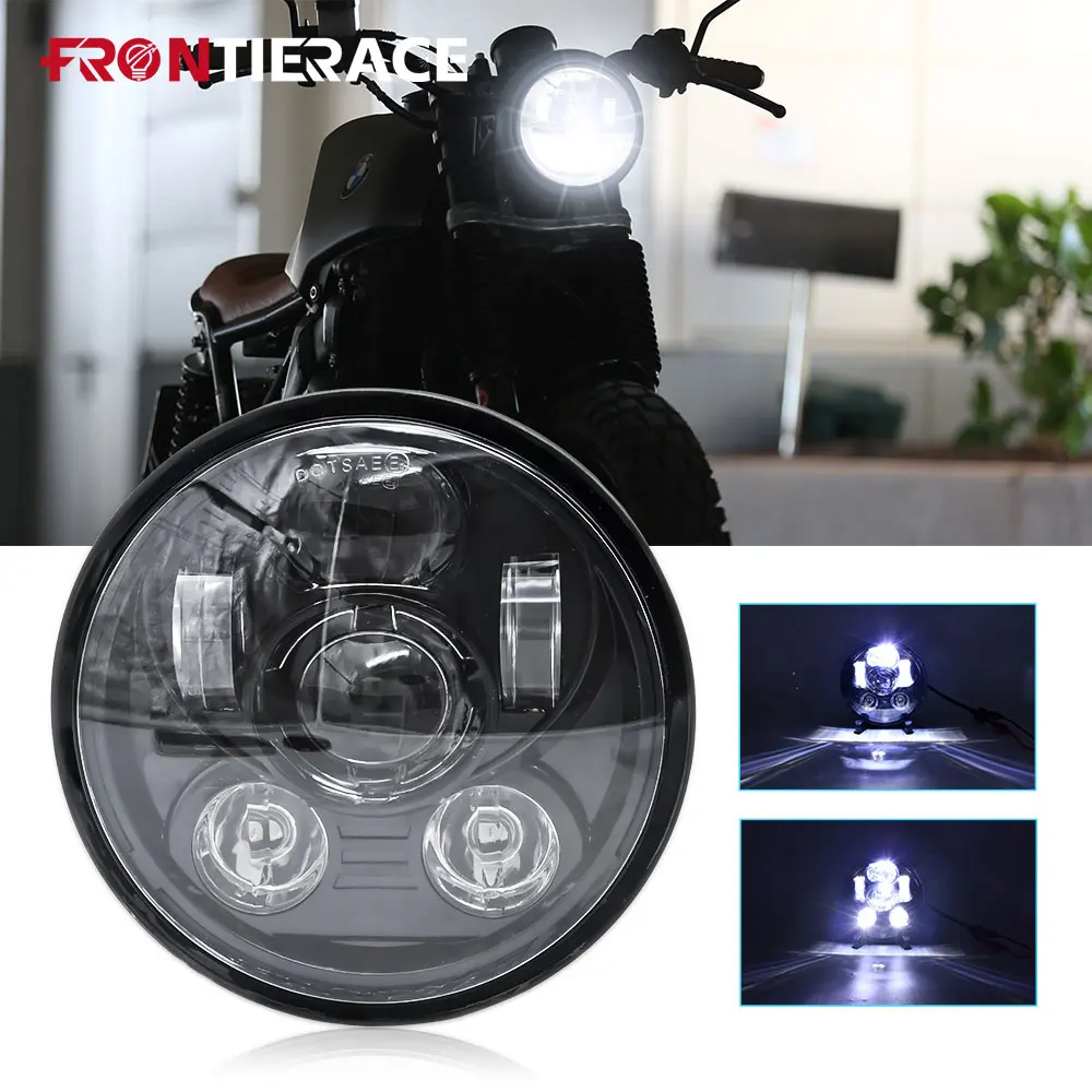 H4 Round Headlight High Beam Front Round Headlamp for Motorcycle 120W 6000k 15000LM Hi-Lo Beam For Jeep Halo