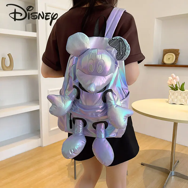 Imagem -04 - Mochila Feminina de Boneca Personalizada Disney Mochila de Desenho Animado Brilhante Versátil de Alta Qualidade Casual Nova 2023