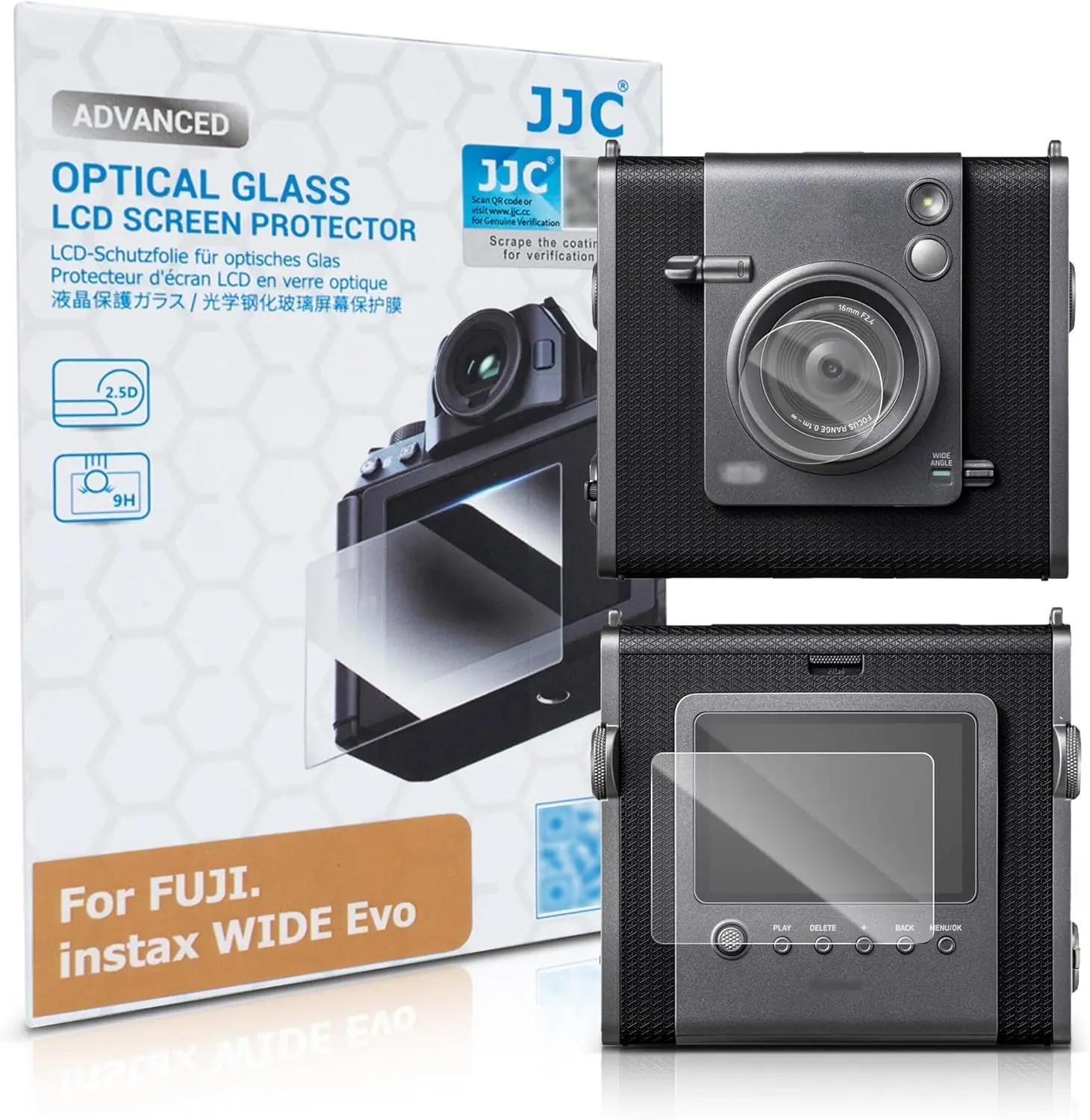 JJC Screen Protector for Fujifilm Instax Wide EVO Instant Film Camera Anti-Scratch Anti-Fingerprint 9H Hardness