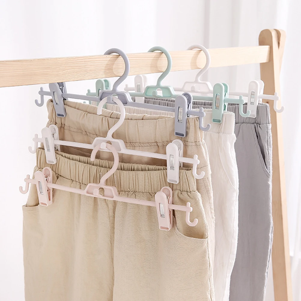 

10pcs Non-Slip Clothes Hangers Plastic Multifunctional for Coat Towel Pant Dress Socks Adjustable Clip Practical Hanger