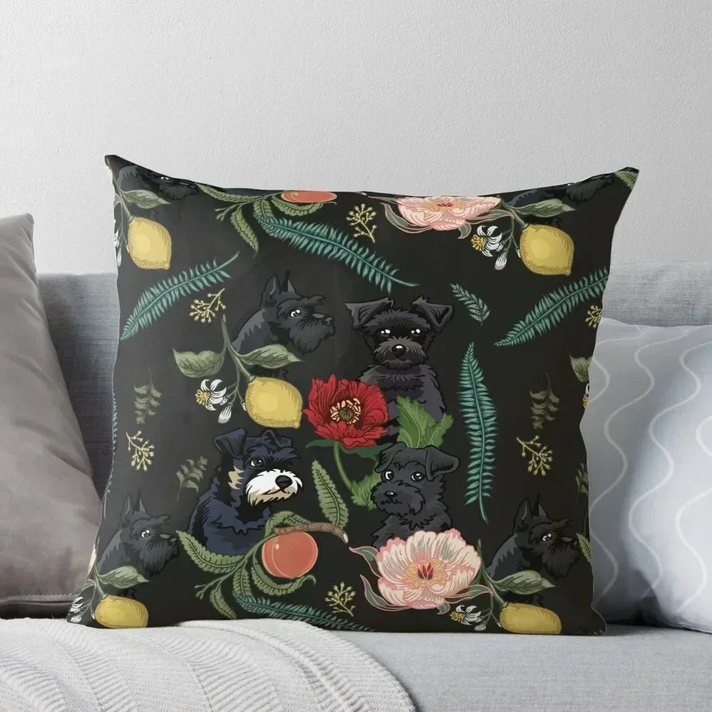

Botanical and Black Schnauzer Throw Pillow Christmas Pillowcase Luxury Cushion Cover christmas cushions covers pillow
