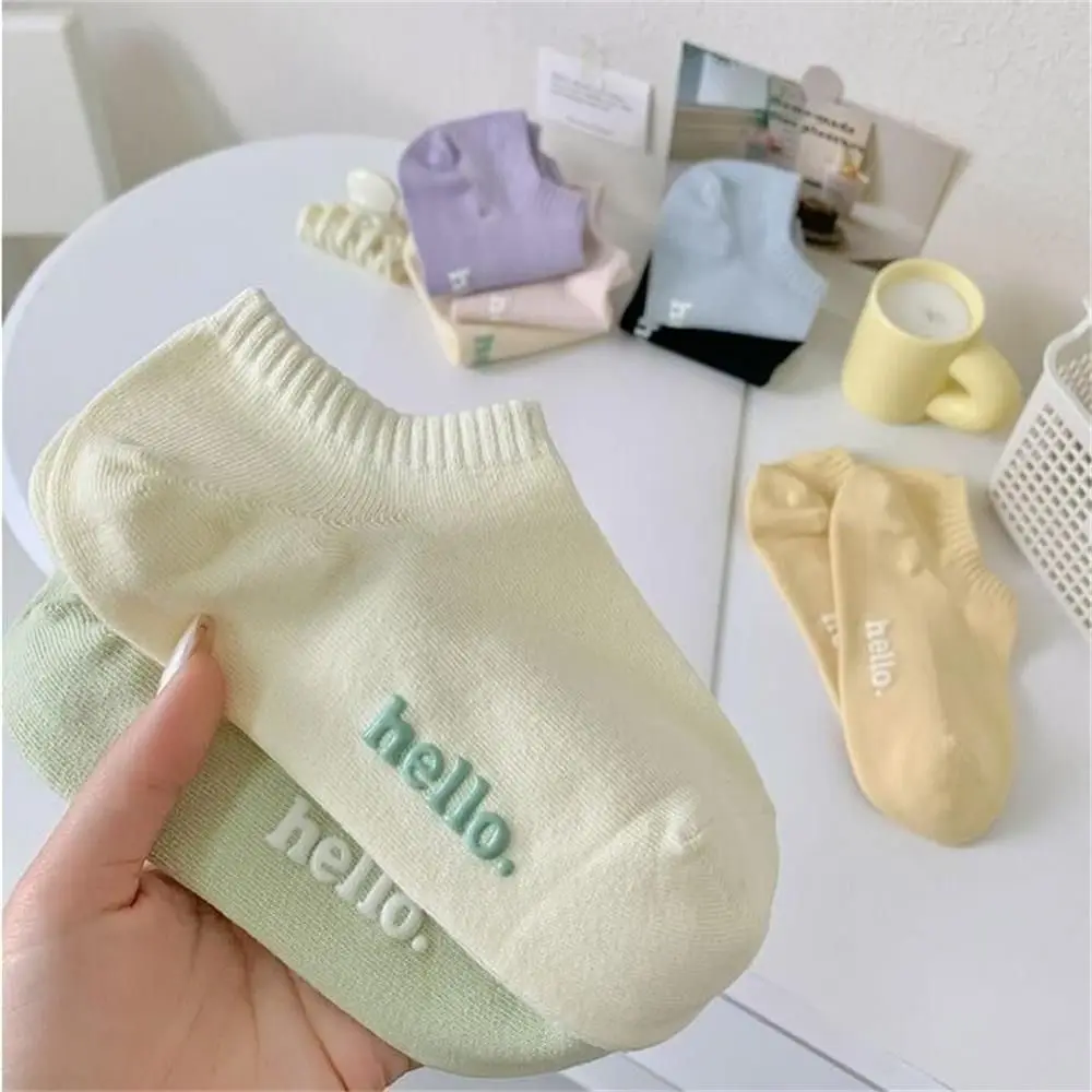 

New Breathable Short Socks Harajuku Street Casual Candy Socks Sweat-Absorbing Solid Color Sweet Stockings