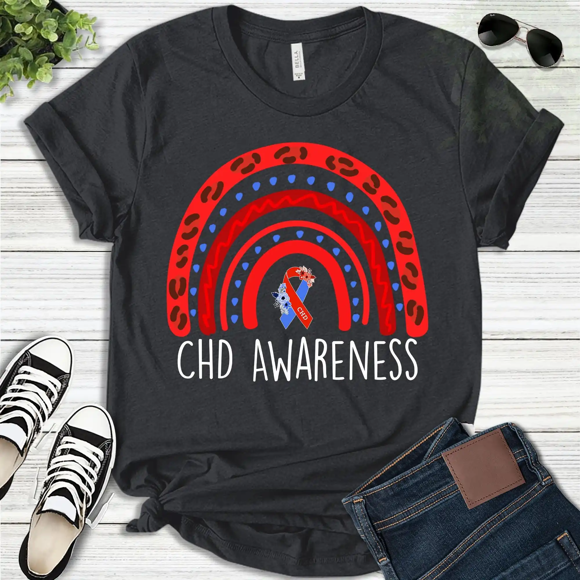 CHD Awareness T Shirt Congenital Heart Defects Birth Disease EH 09012318