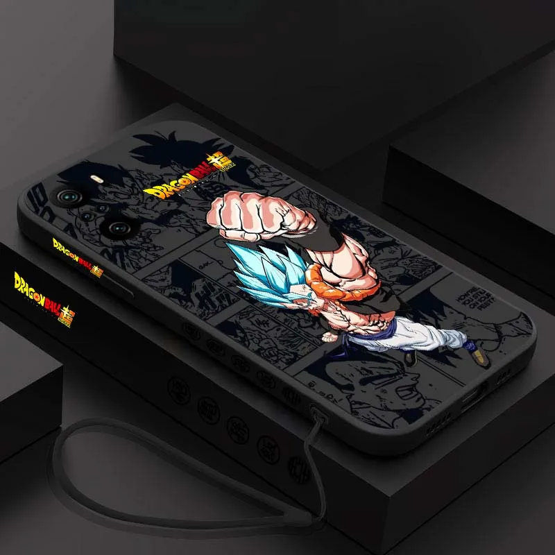 D-Dragon Ball Son Goku Saiyan Cover For Xiaomi Redmi Note 14 13 12 11 10 9 8 Pro Plus 4G 5G Liquid Left Rope Phone case