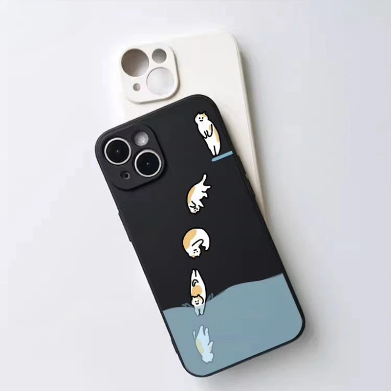 

For Samsung Galaxy A17 A16 A15 A14 A13 A12 A11 A10 A10S A07 A06 A05 A05S A04E A04S Phone Case Funny Diving Cat Cute Soft Cover