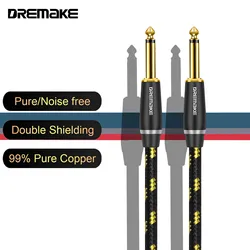 Guitar Cable 6.5mm Instrument Cable Amp Cord 1/4 Inch To 1/4 Inch Audio Cable for Bass Keyboard Mixer Amplifier Speaker and More