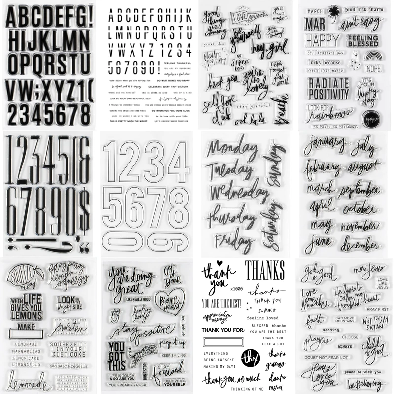 2025, neue englische klare Stempel, Februar Mar Apr, monatliche Sentiments, transparente Stempel für DIY Scrapbooking/Fotoalbum-Dekor-Stempel