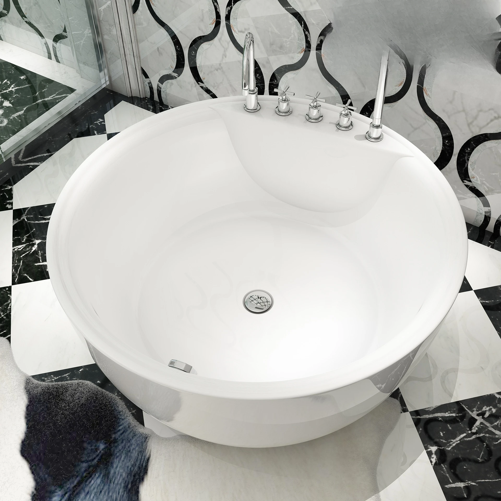 Bowl-type large round can be equipped with cylinder faucet, the store recommends hotel household acrylic independent large