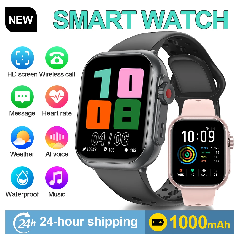New 1000mAh Health Monitoring Smart Watch Men Women 1.83-Inch Full Touch Screen IP68 Waterproof Bluetooth Call SmartWatches 2026