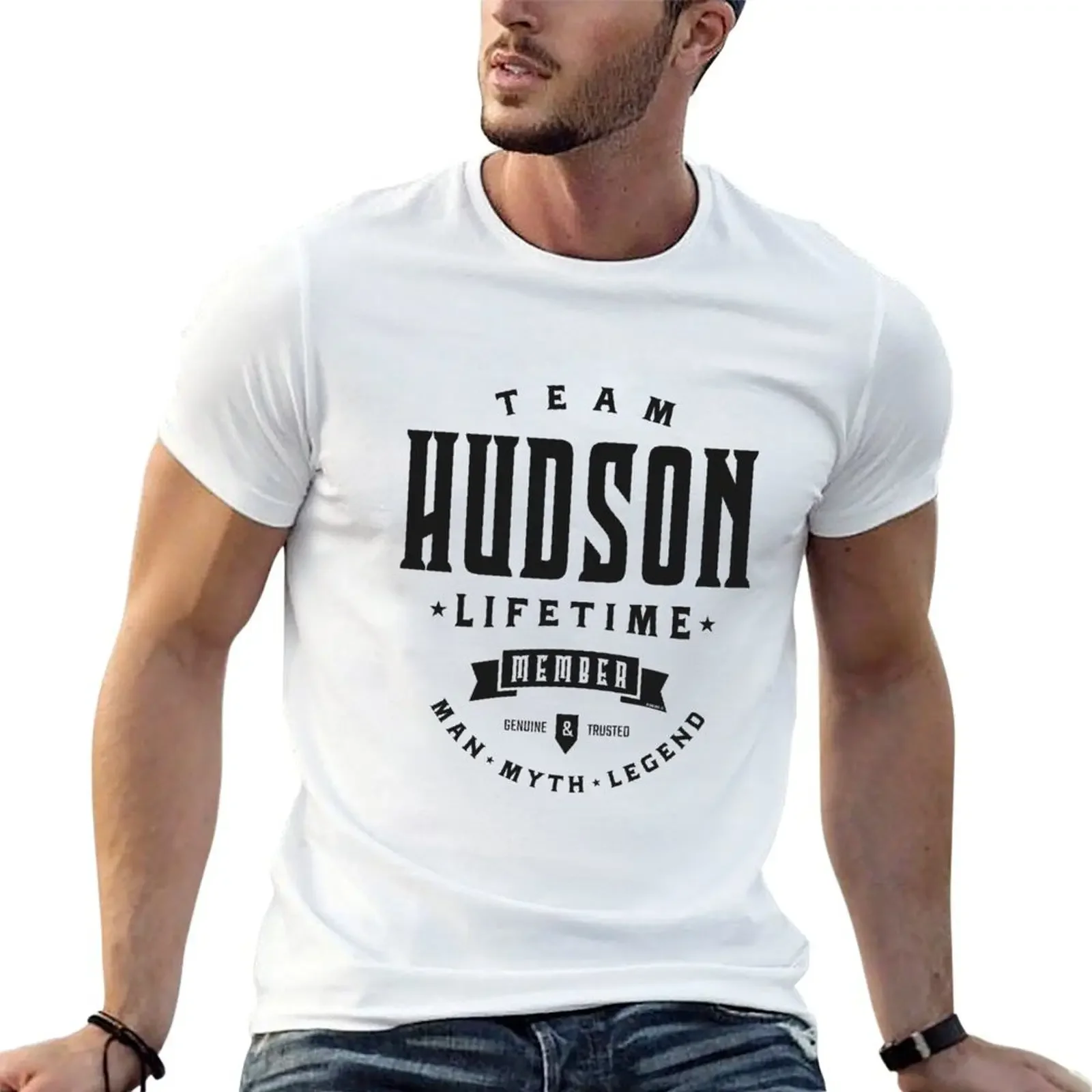 Team Hudson T-Shirt summer top korean fashion sports fans anime t shirts for men pack