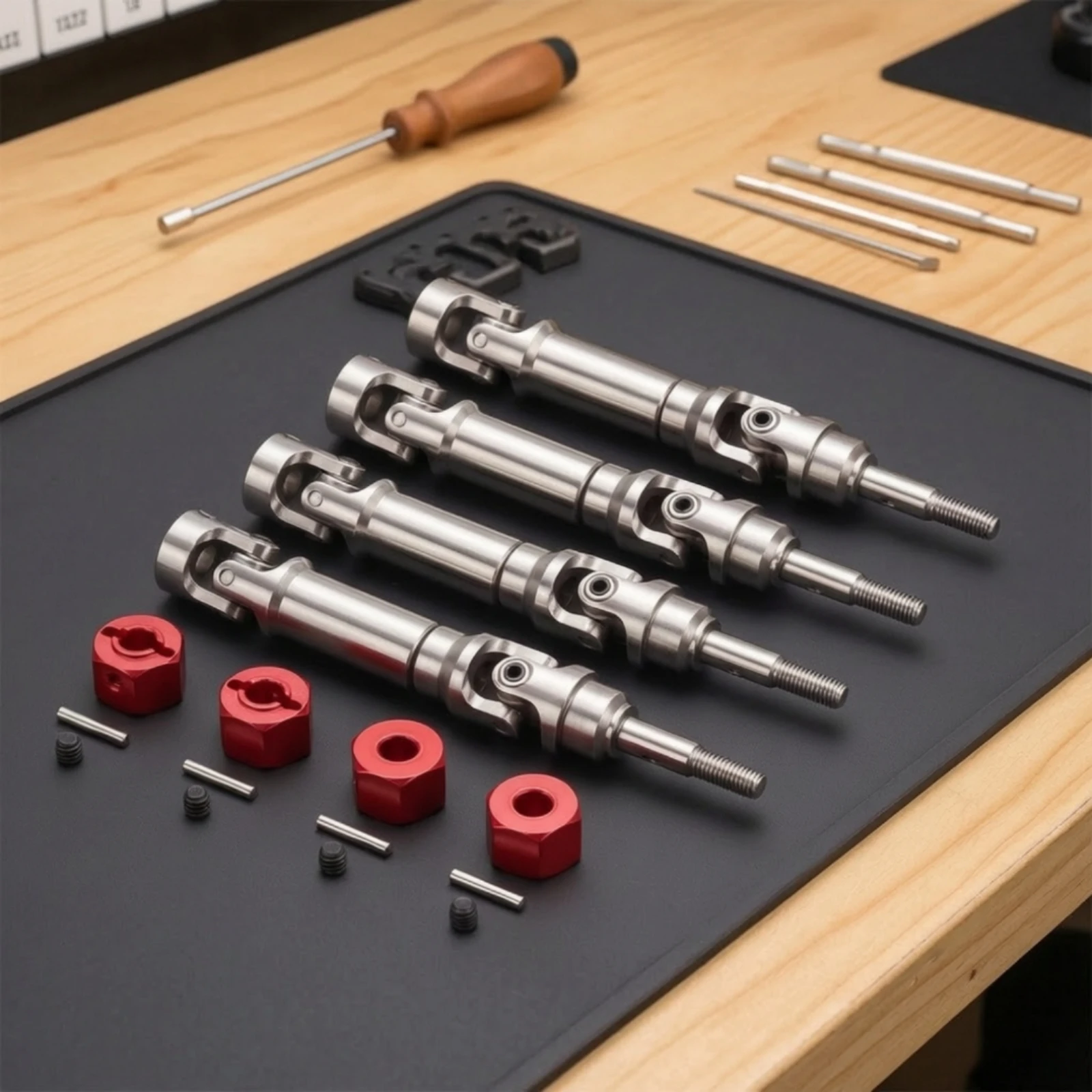 4 Pieces CVD Drive Shafts Compatible Metal Drive Shafts with Threaded Tips Driveshaft Set Heavy Duty Hardware Long-Lasting