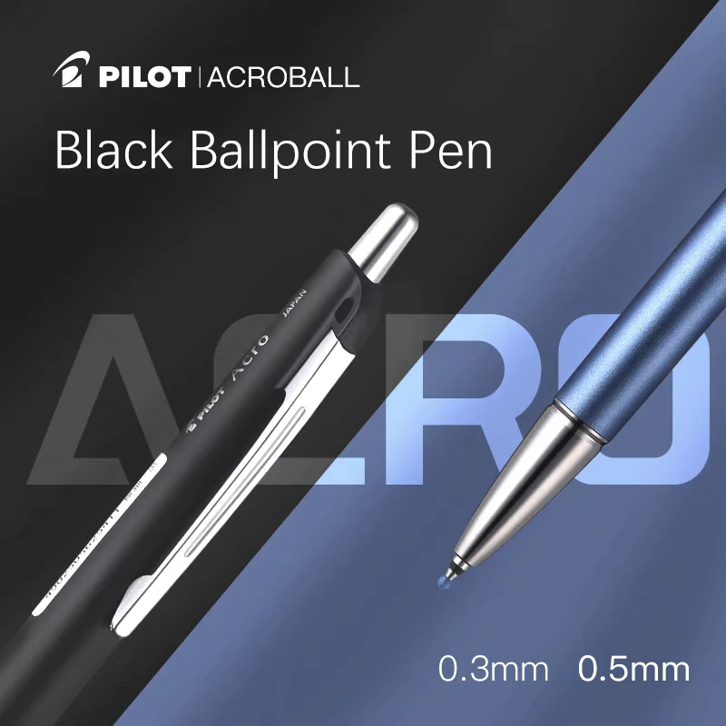 

1pc PILOT Acroball Ballpoint Pen BAC-50MF Retractable Black Pen Smooth Pen Point 0.3/0.5/0.7mm Metal Penholder Office Supplies