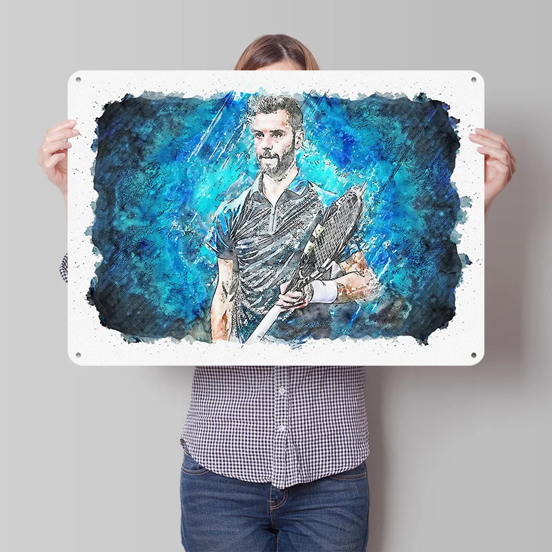 Benoit Paire Portrait Fren 3D Texture Printed Poster Custom Vintage Metal Tin Plate Sign for Wall Art Gamer Decoration Room Home