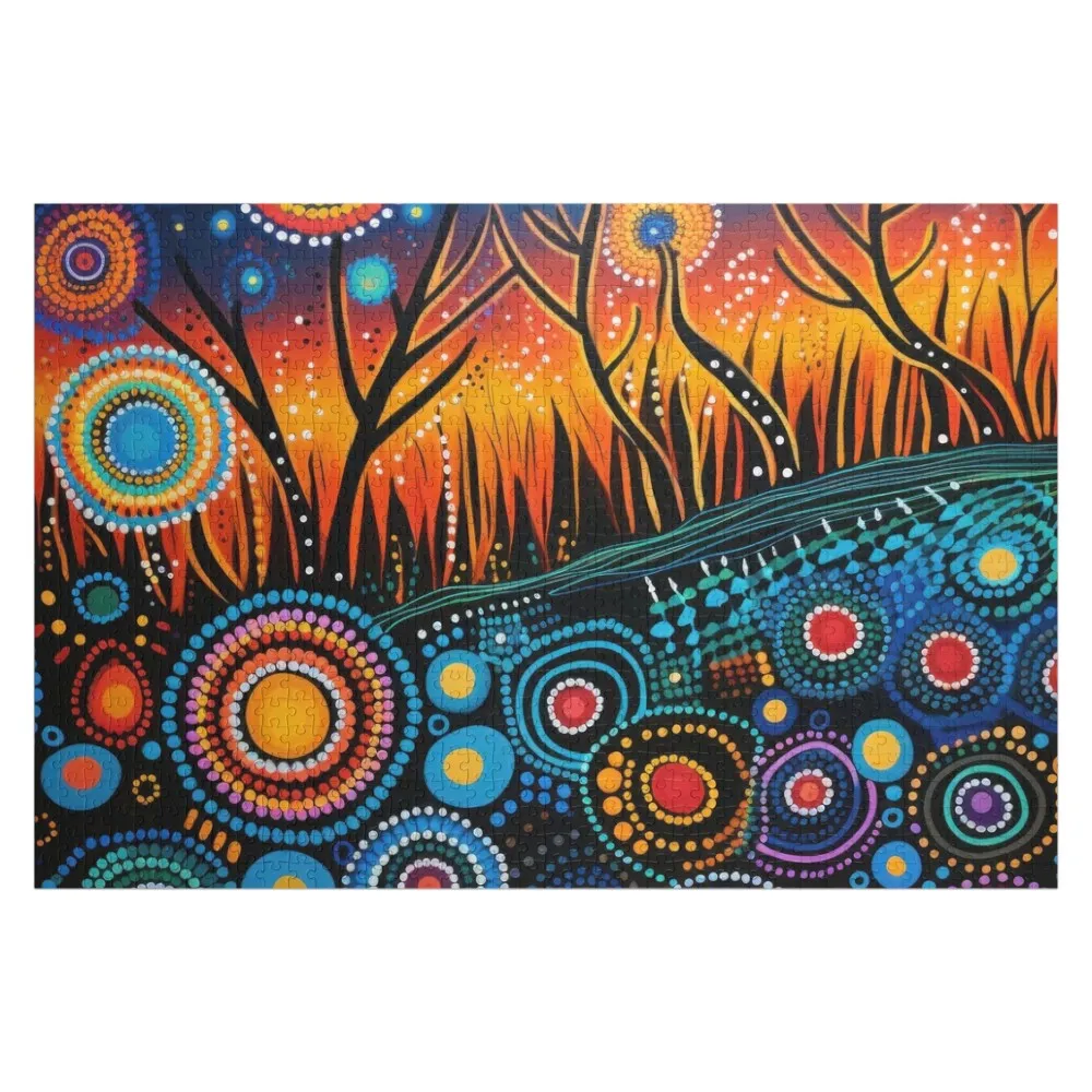 

Psychedelic aboriginal Jigsaw Puzzle Custom Gifts Personalised Name Personalized Wooden Jigsaws For Adults Puzzle