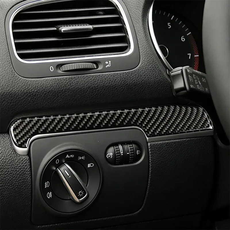 Carbon Fiber Center Dashboard Trim Strip Self-Adhesive Scratch Resistant for VW Golf Mk6 GTI R 2008-2012 Interior Upgrade