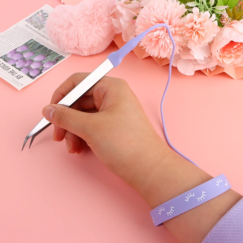 Silica Gel Wrist Strap Silicone Grafting Eyelash Tweezers Bracelet Wrist Strap Makeup Tool For Girl