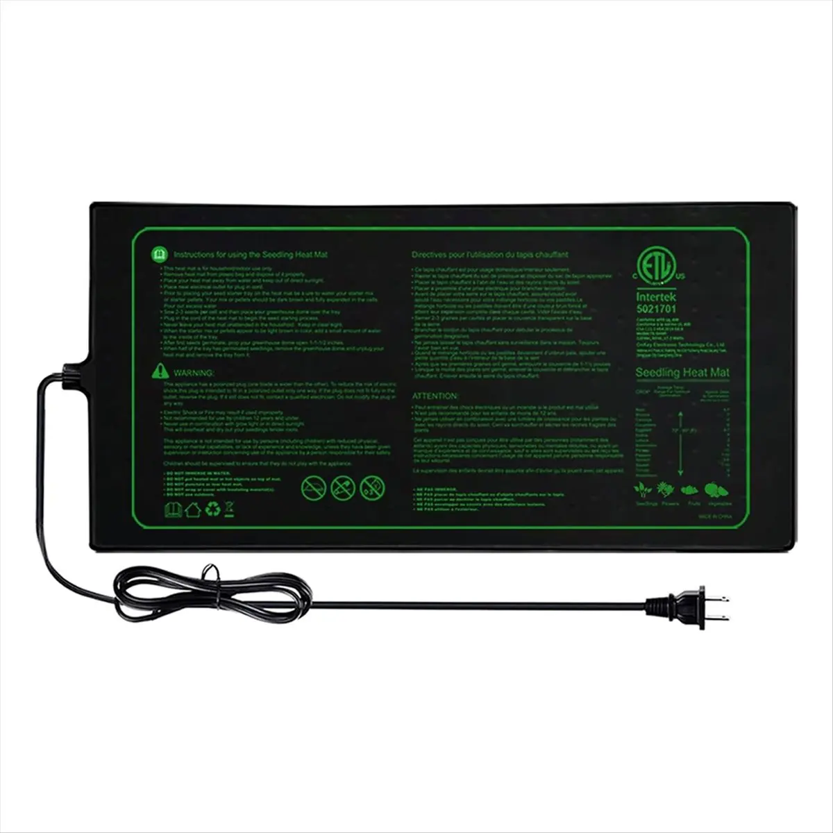 ABPP 50cm X 25cm Waterproof Nursery Heating Mat, Warm Hydroponic Heating Mat Suitable for Germination and Cutting US Plug