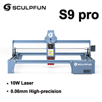 SCULPFUN S9 Pro 10W Laser Engraving Machine 0.06mm Ultra-thin Laser Beam Shaping Technology Wood Acrylic Laser Engraver Cutter