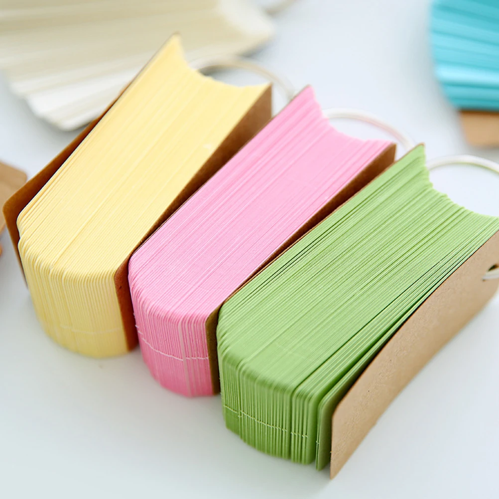 

6pcs Portable Mini Iron Circle Ring Notepads Refillable Blank Flash Cards Binder Study Notes DIY School Stationery for Students