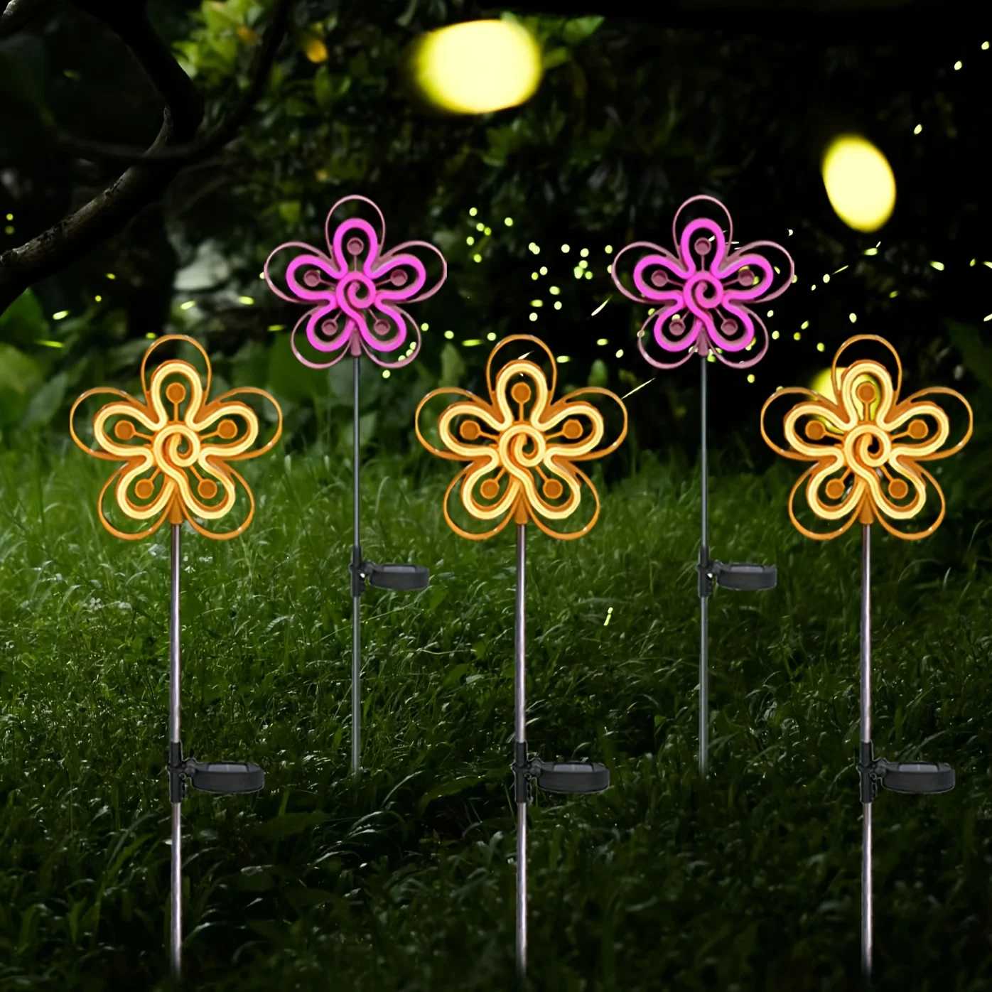 ソーラーグランドステークフラワーライトガーデン屋外装飾ランプ芝生景観照明用中庭芝生ガーデニングギフト