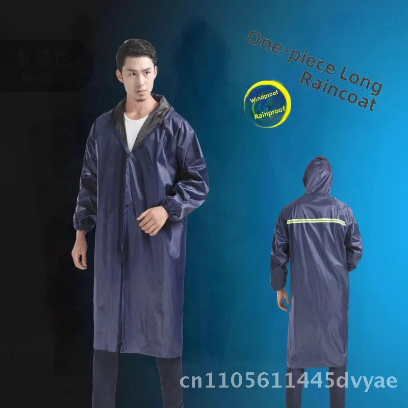 

Унисекс, сиамский длинный плащ из ткани Оксфорд, водонепроницаемый, для работы на открытом воздухе, для строительства, охраны труда, зеленый, синий, черный