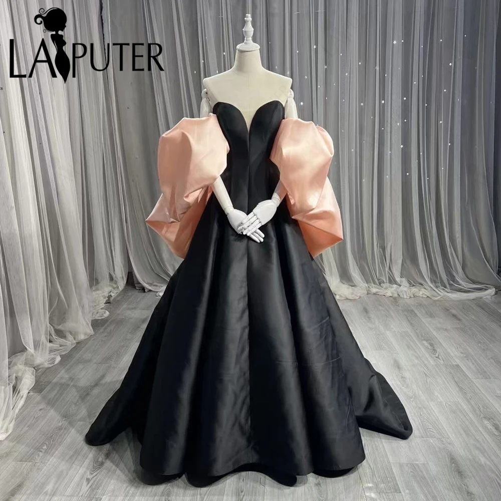 Grape Satin Evening Dresses off Shoulder Sweetheart neck A line Prom Gown Puffy Capes Celebrity Dress New Design 2024