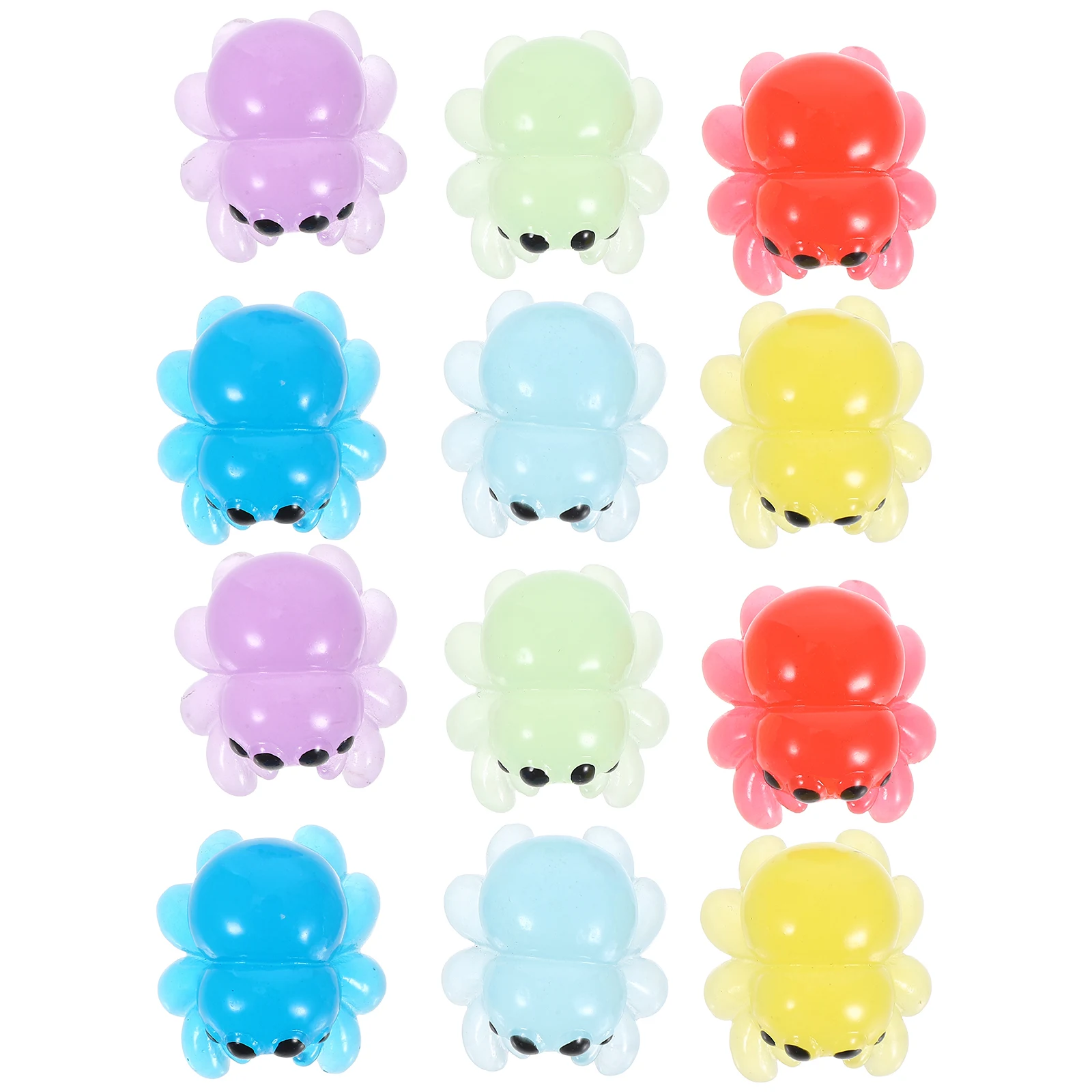 12 قطعة من تماثيل العناكب ذات المناظر الطبيعية الصغيرة تماثيل الراتنج تتوهج في الظلام لتقوم بها بنفسك ديكورات المنمنمات خفيفة الوزن